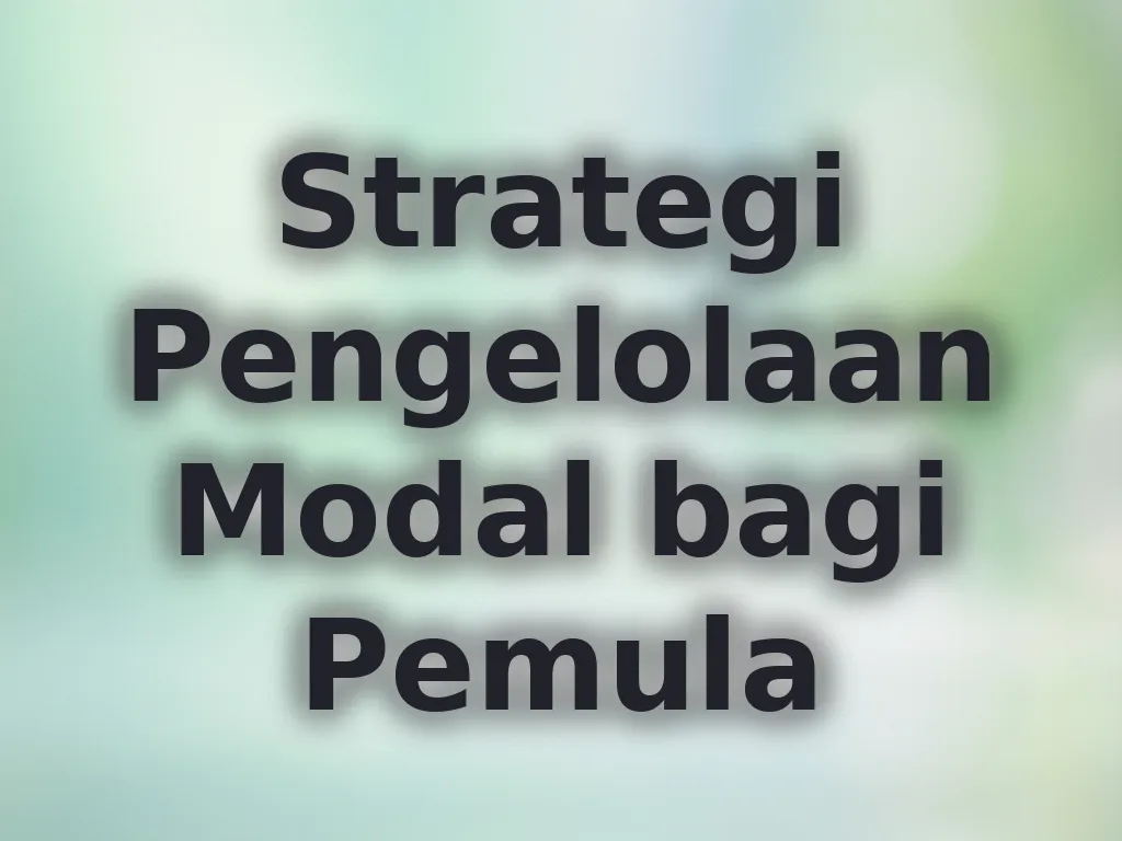 Strategi Pengelolaan Modal bagi Pemula