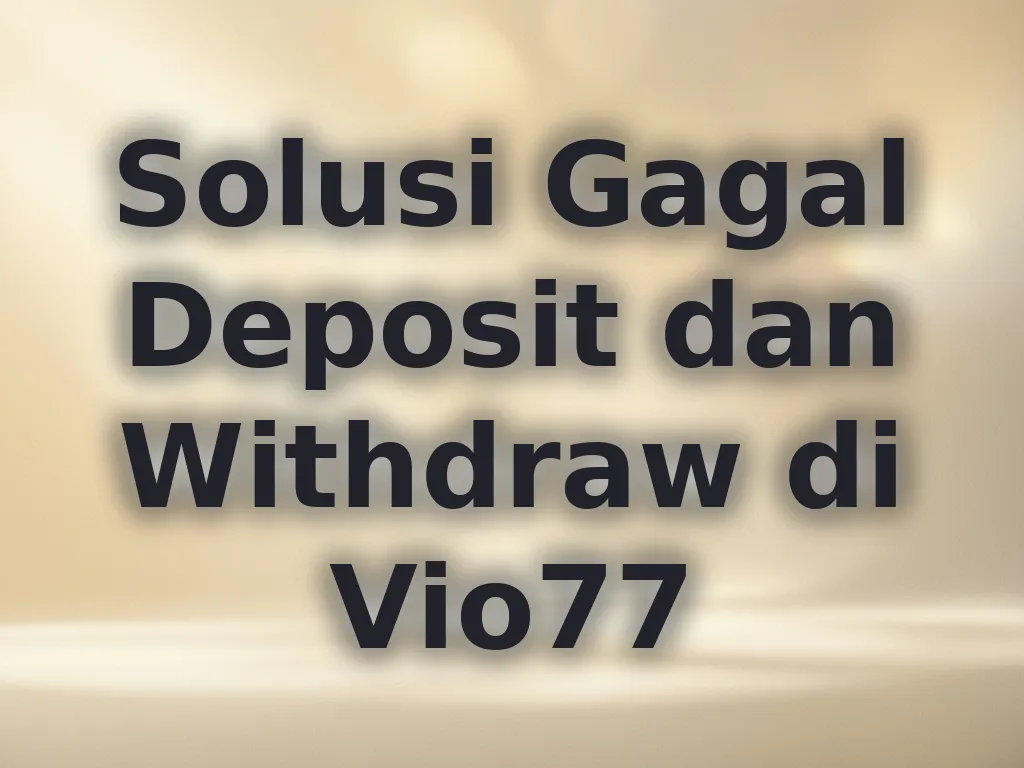 Solusi Gagal Deposit dan Withdraw di Vio77